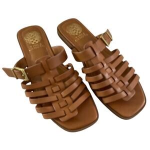 Vince Camuto Shoes Womens Size 7.5 Leather VC-Lemenda Sandals Slip On Buckle